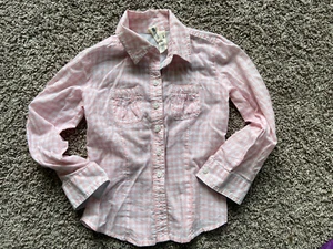 Girls Long Sleeve Button Up Cute Shirt Size 5/6 - Picture 1 of 5