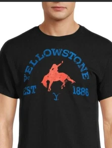 New YELLOWSTONE Men's STAY WILD Graphic Tee Dutton Ranch T-Shirt, Black, Medium - Picture 1 of 5