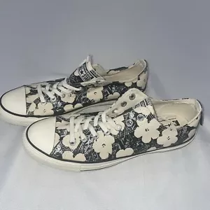 Scarpe da ginnastica Andy Warhol Converse nere fiori floreali uomo 9,5 donna 11,5 - Foto 1 di 5