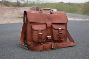 Tasche Vintage Leder Laptop echt Kuriertasche Aktentasche Umhängetasche Schul... - Bild 1 von 5