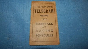 1926 Baseball & Horse Racing Pocket Schedule *Yankees Giants Brooklyn & Derbys* - Picture 1 of 3