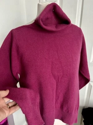 Pink Rollneck Jumper Size Medium Long Sleeves Johnstons of Elgin 90s Y2K - Image 1 of 4