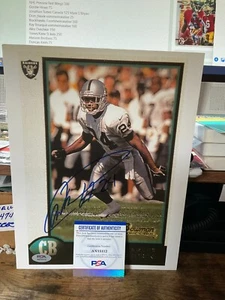 CHARLES WOODSON SIGNED ROOKIE CARD BLOW UP PSA AN15112 - Picture 1 of 1
