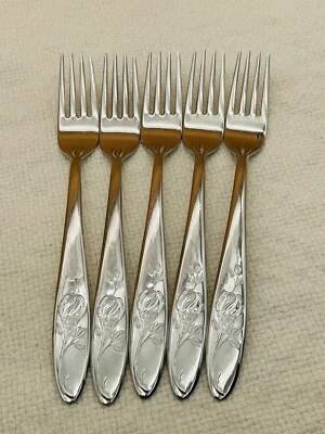 Carl Mertens CMR6 Ronosil ~ 5 Dinner Forks Flatware 18/12 Stainless GERMANY - Image 1 of 4