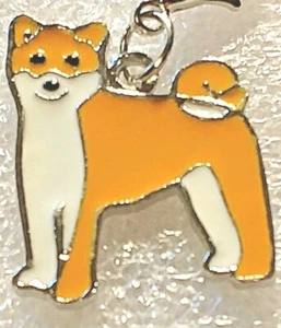 Akita Dog Cartoon Purse Charm Dangle Zipper Pull Jewelry - Picture 1 of 2