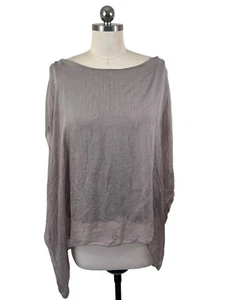 Italian Made in Italy Blouse Womens One Size 2 Medium Beige Silk Quiet Luxury - Bild 1 von 8