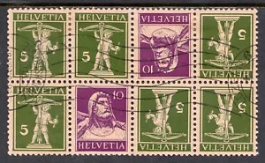 SUIZA — SCOTT 161a (var) — 1930 CABEZA DE PALA PARTE. FOLLETO - USADO - SCV $70 - Imagen 1 de 2
