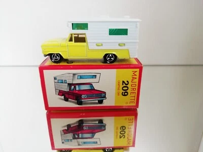Majorette 209 Dodge Camping Car Camper jaune proche du neuf en boite très rare - Photo 1/4