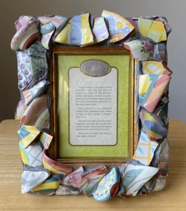 MACKENZIE-CHILDS 9" x 11" Victorian Putty Jug Pottery Shards Picture Frame - EUC - Picture 1 of 8