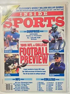 Inside Sports 1989 NFL & College Football Preview Warren Moon Tony Rice Bo - Picture 1 of 1