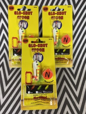 Colher de Tiro Northland Fishing Tackle Glo 1/4 oz UV-Glo Poleiro Elétrico (Lote de 3) - Imagem 1 de 2