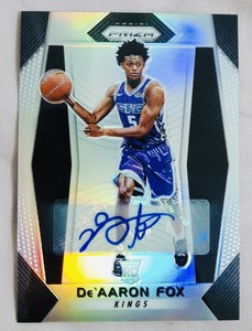 2017-18 Panini Prizm De'Aaron Fox Rookie Silver Prizm Auto Kings RC