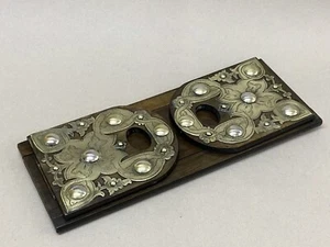 Antique Victorian Aesthetic Movement Brass Bound And Wood Bookslide C1880 - Picture 1 of 7