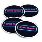 4x Vinyl Stickers Neon Sign Design Cocos (Keeling) Islands Australia #350590