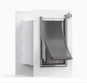 Pet Door for Wall, Steel Frame and Telescoping Tunnel, Aluminum Lock, Small