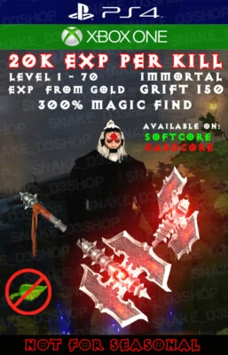 Diablo 3 - PS4 - Xbox One - Totalmente modificado Barbarian Exp Set - 20K Expira por morte - Imagem 1 de 4