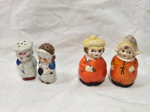 2 Sets of dutch boy and girl salt and pepper shakers / S&P Lot - Picture 1 of 5