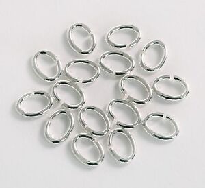 Sterling Silver 925 Heavy Oval Open Jump Rings 3.5,4,5,6,7,8,9,10mm Bead Finding