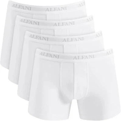 Мужские трусы-боксеры ALFANI XL белые упаковка 4 шт. без бирок 100% хлопок - Изображение 1 из 4