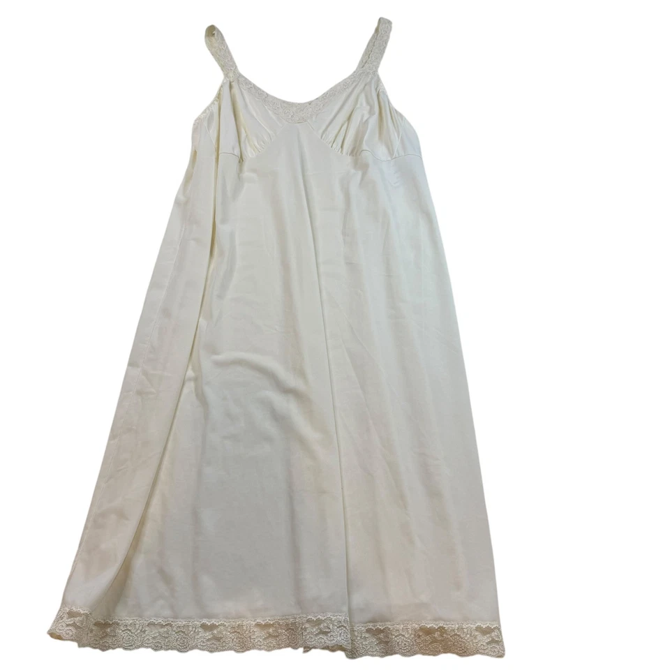 Vestido sin mangas Cabernet para mujer vintage con ribete de encaje crema talla 42 26 pulgadas de largo nailon Foto 1 de 4