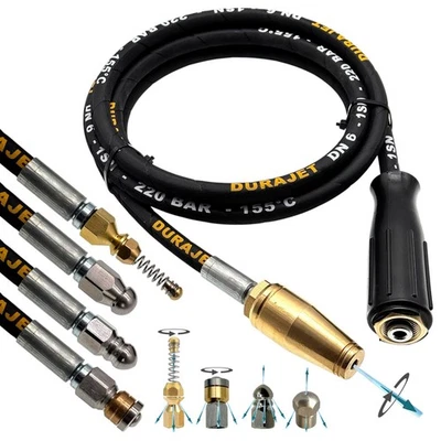 M&M SMARTEK® Tubo pulizia tubi per Kärcher Kränzle HD HDS M22 IG + 5x ugello 220 bar 155°C