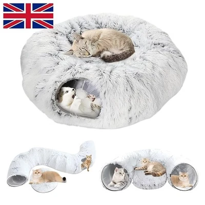 Collapsible Cat Tunnel Pet Play Tube~Dogs Bunnies Crinkle Suede Tunnel Removable - Image 1 of 4