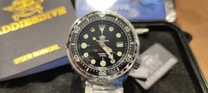 Orologio Automatico Addiesdive Tuna NH35 MY-H5 Subacqueo 300M Acciaio Nero - Foto 1 di 4
