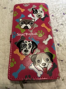 Shag Wear rosa Geldbörse Hunde außen großes Kleingeldfach innen - Bild 1 von 6