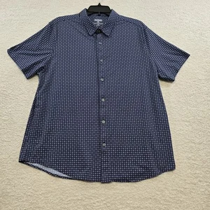 Rhone Polo Shirt Mens Large L Blue All Over Geometric Performance Lightweight - Imagen 1 de 9