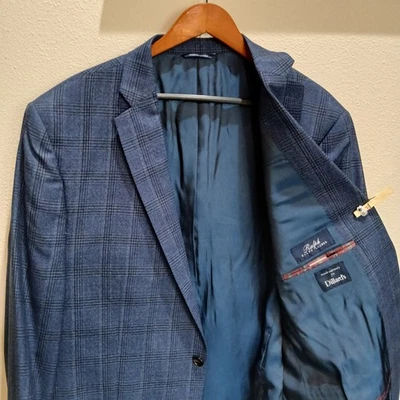 Chaqueta Blazer Ralph Lauren Para Hombre 48L Azul Glen Cuadros 100% Lana Abrigo Deportivo Dillard Foto 1 de 4