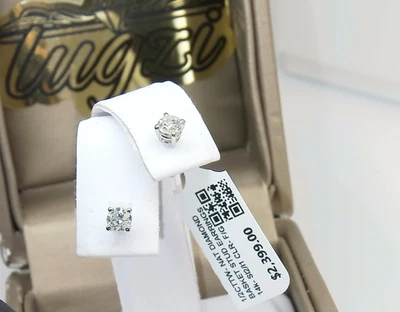 💥1/2CTTW REAL NATURAL Diamond STUD Earrings 14k WHITE GOLD💥BLACK FRIDAY DEAL💥 - Image 1 of 4