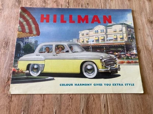 HILLMAN MINX años 50 folleto anuncios de coches en inglés - Imagen 1 de 3