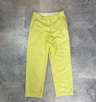 Dries Van Noten Chino 裤子女式 38 码欧盟棉经典石灰绿色 — 第 1/4 张图片