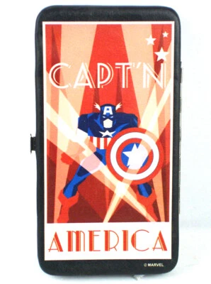 Captain America Retro Hard Case Bifold Wallet Marvel Comics Avengers New - Image 1 of 4