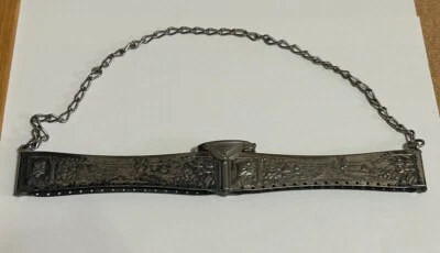 Vintage Art Nouveau Silver Tone Square Folding Purse Frame Dutch Windmill - Image 1 of 4