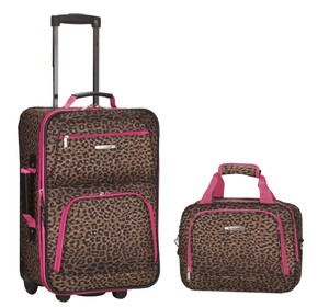 Pink Leopard Print Travel Luggage for 