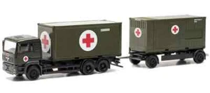 HERPA 1:87 MAN TGA 6x2 mit Anhänger 1+1 SANI - Picture 1 of 1