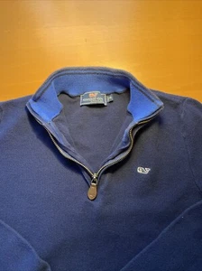 Vineyard Vines Quarter Zip Youth 18 XL  Blue Long Sleeve Pullover - Picture 1 of 5