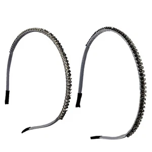 2 PCS Assorted Black Plastic Teeth Comb Headband Hairband Ladies Girl Fashion - Picture 1 of 4
