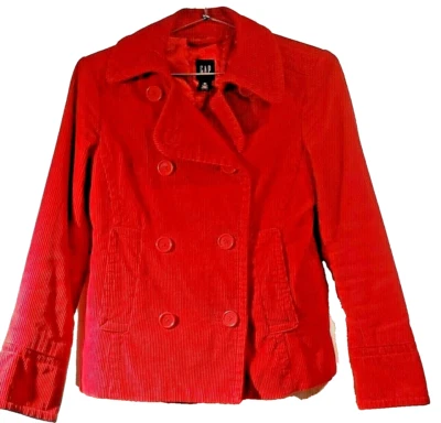 Chaqueta de pana GAP para mujer de doble botonadura talla XS roja corta doble botón Foto 1 de 4