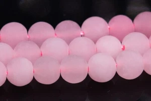 Cuentas sueltas de piedras preciosas redondas rosa mate de 6 mm grado AA de piedra preciosa - Imagen 1 de 4