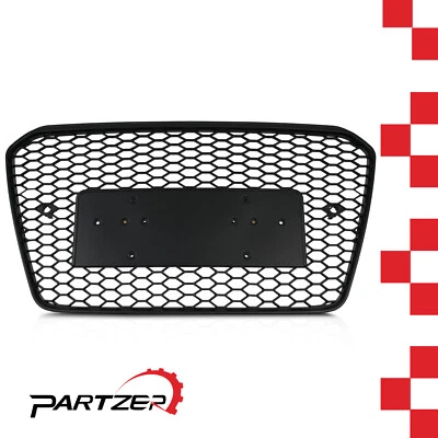 For 2013-2016 Audi A5 S5 B8.5 RS Matte Black Honeycomb Mesh Front Bumper Grille Foto 1 de 4