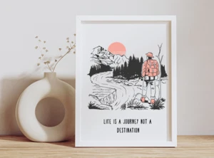 Inspirational Print Wall Art Poster Life Is A Journey Motivational Office Poster - Picture 1 of 22