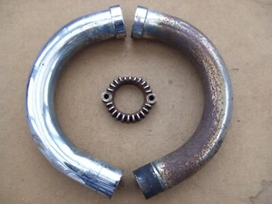 Suzuki GT500/T500  Exhaust Down Pipes With One Finned Collar For Restoration - Picture 1 of 3