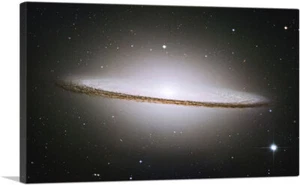 ARTCANVAS Sombrero Galaxy Hubble Telescope Messier 104 Canvas Art Print - Picture 1 of 14