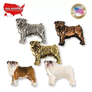 Zinn Englische Bulldogge Reversnadel oder Bulldoggenmagnet, D372F, Made in USA - Bild 1 von 7