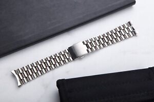 20mm President Style Stainless Steel Watch Band With Curved End Links