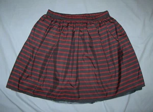 Lands' End Navy Blue Crimson Red Stripe Skirt Dressy Girls 16 EUC - Picture 1 of 4