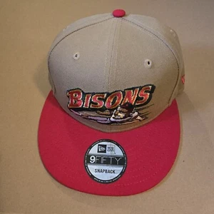 New Era Buffalo Bisons MiLB Re-Dub Khaki 9fifty Snapback Hat - Picture 1 of 3