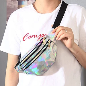 Holographic Fluorescent Shiny Party Belt Bum Bag Fanny Pack Zip Pouch Waist Bag - Picture 1 of 56
